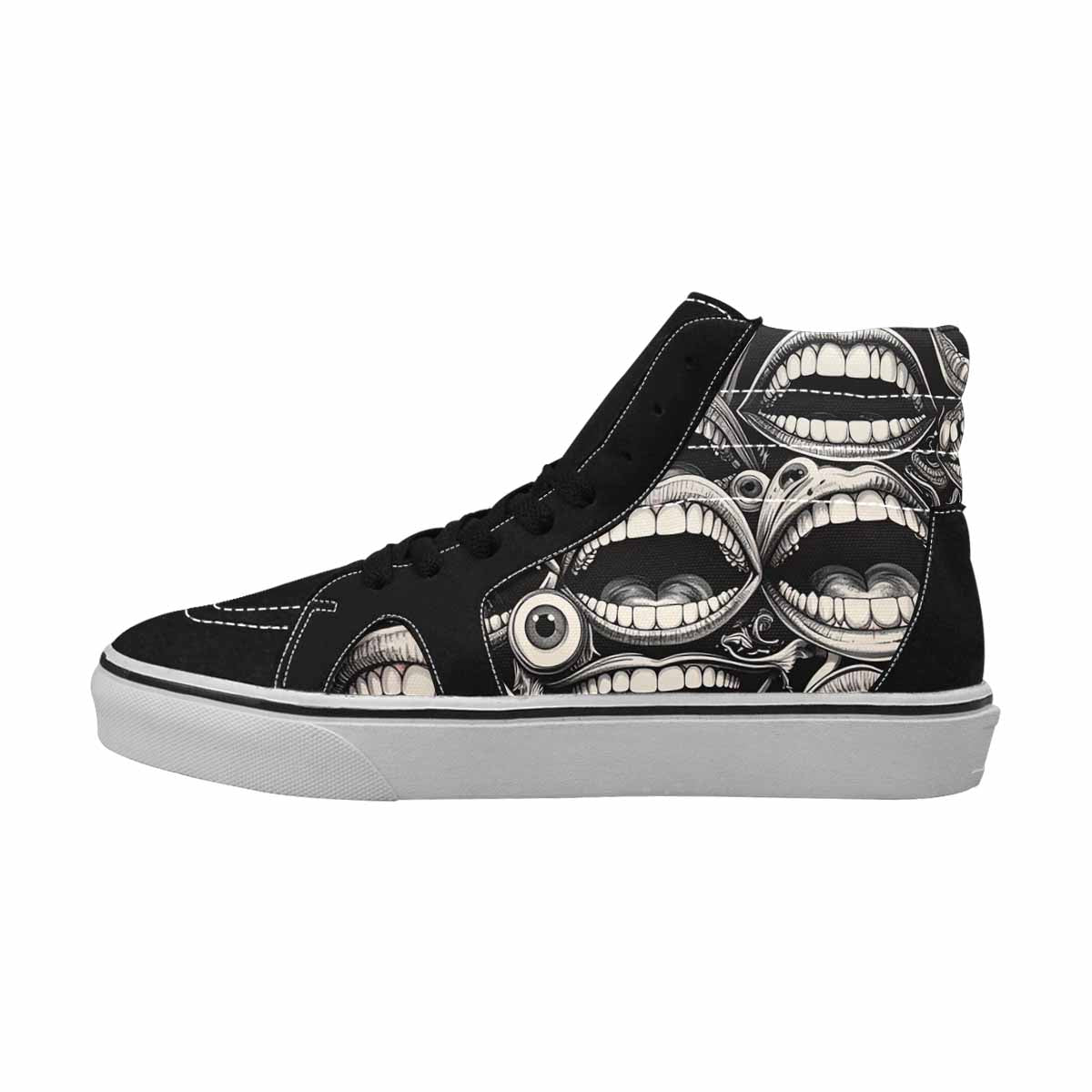 MEN'S Googly Cartoon Mouths High Top Canvas Neon Fantasy Shoes