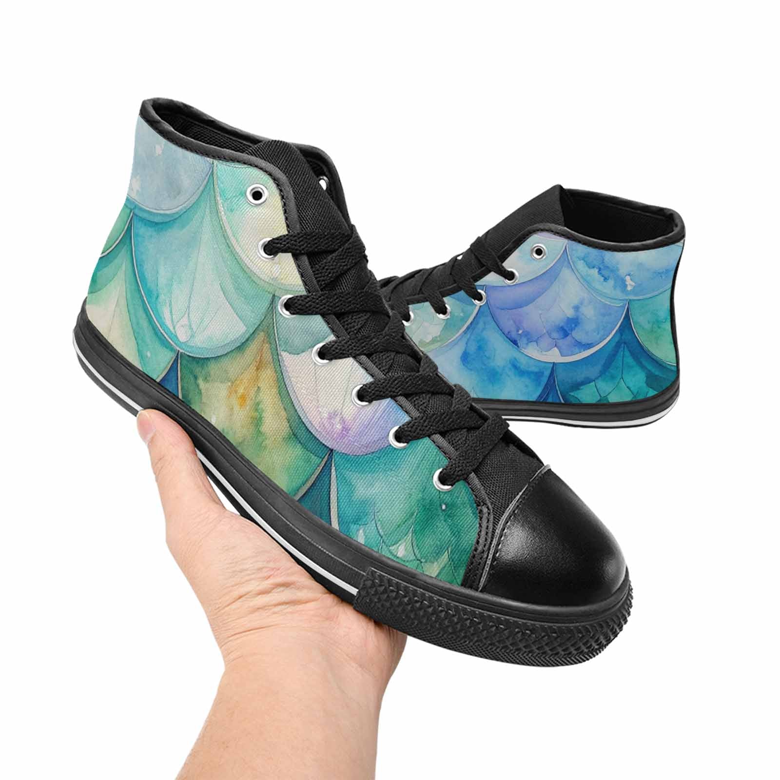 WOMEN'S Mermaid Scale High Top Canvas Dreamcore Shoes