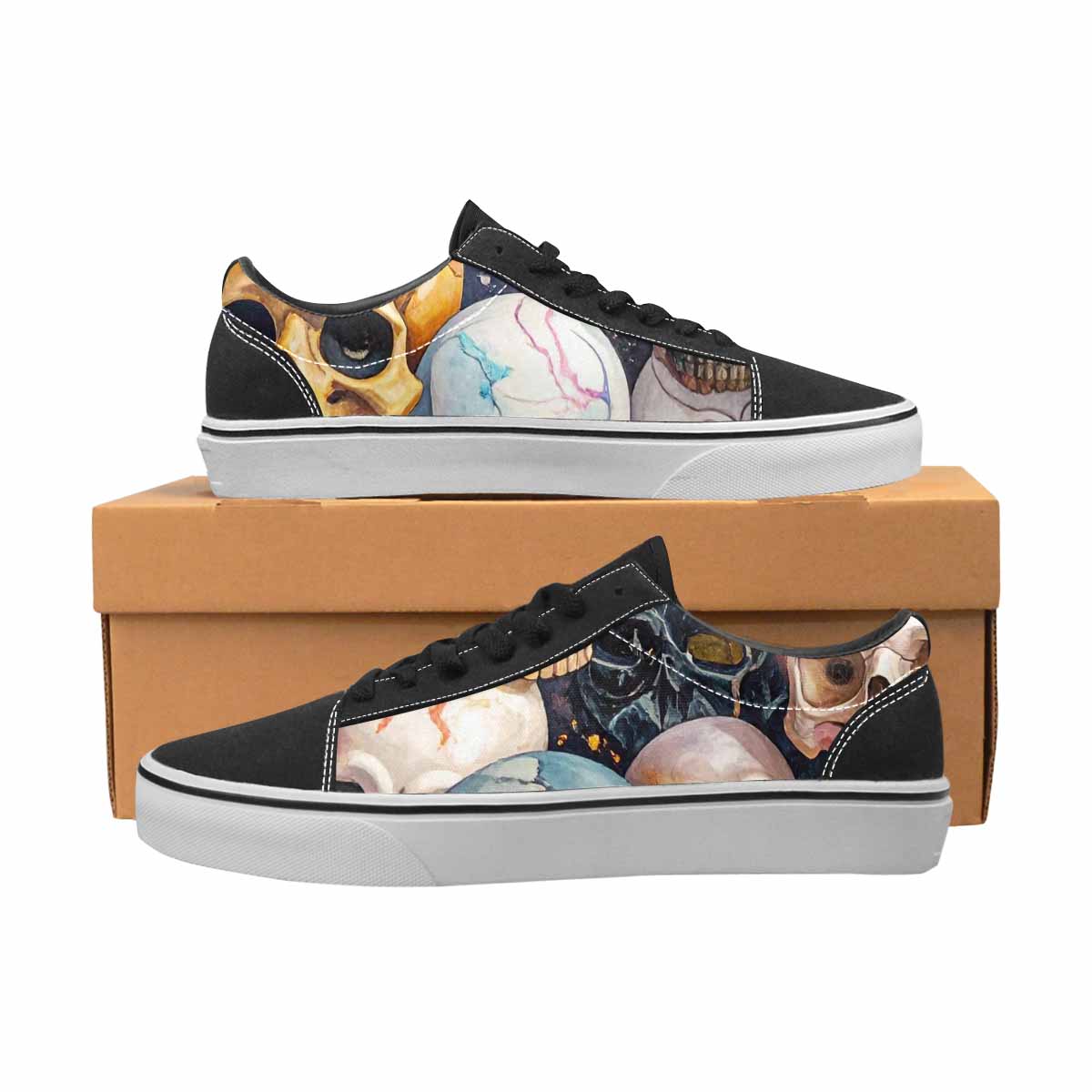 WOMEN'S Skulls  Marble Skulls Lace-Up Canvas Dreamcore Shoes