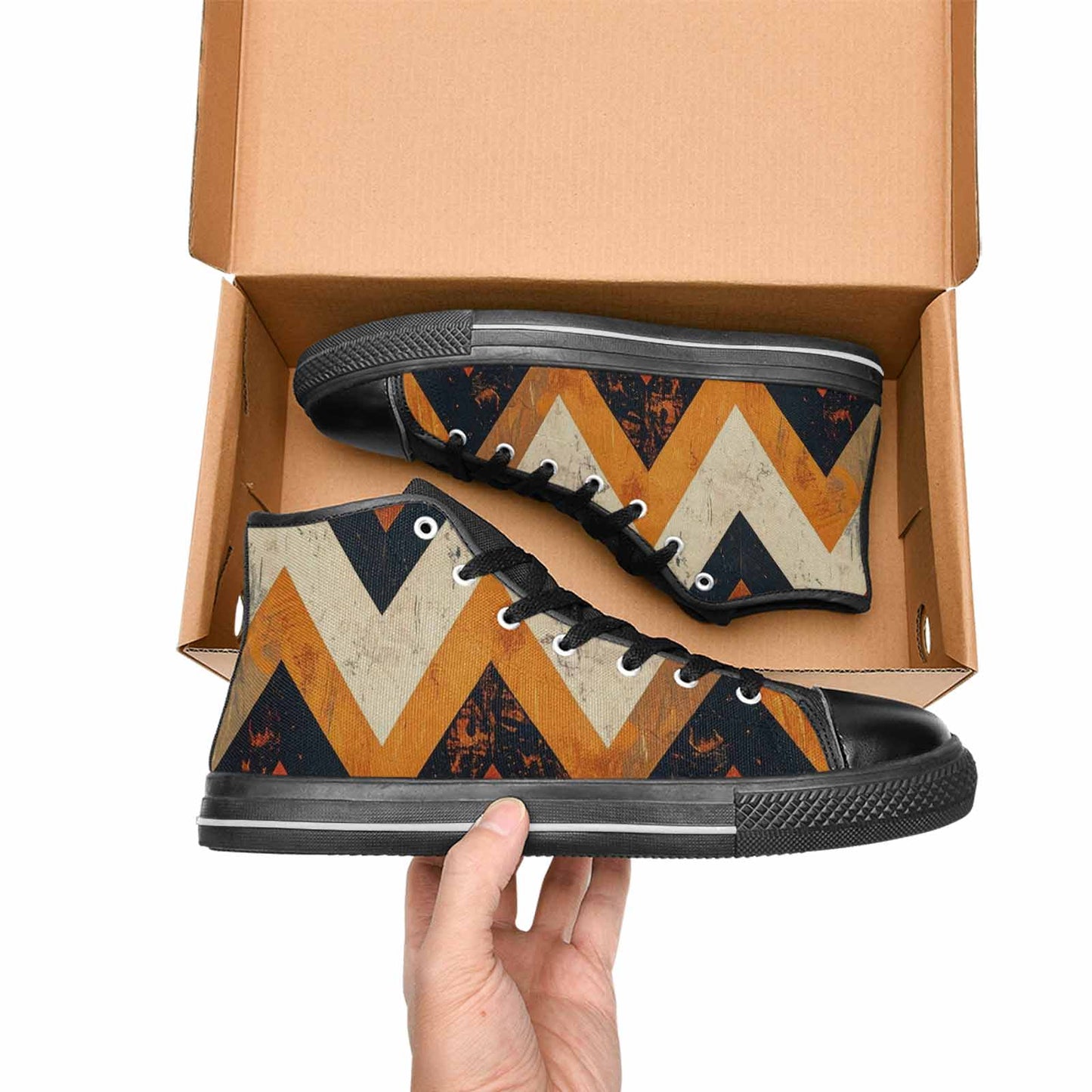MEN'S Southwestern Geometric Diamond High Top Canvas Dreamcore Shoes