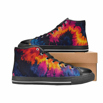 WOMEN'S Tie Dye Dark High Top Canvas Dreamcore Custom Sneakers