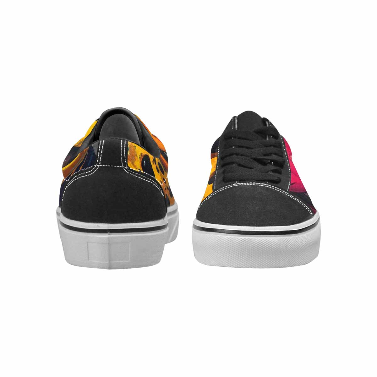 WOMEN'S Smiley Faces Lace-Up Canvas Melting Art Custom Sneakers