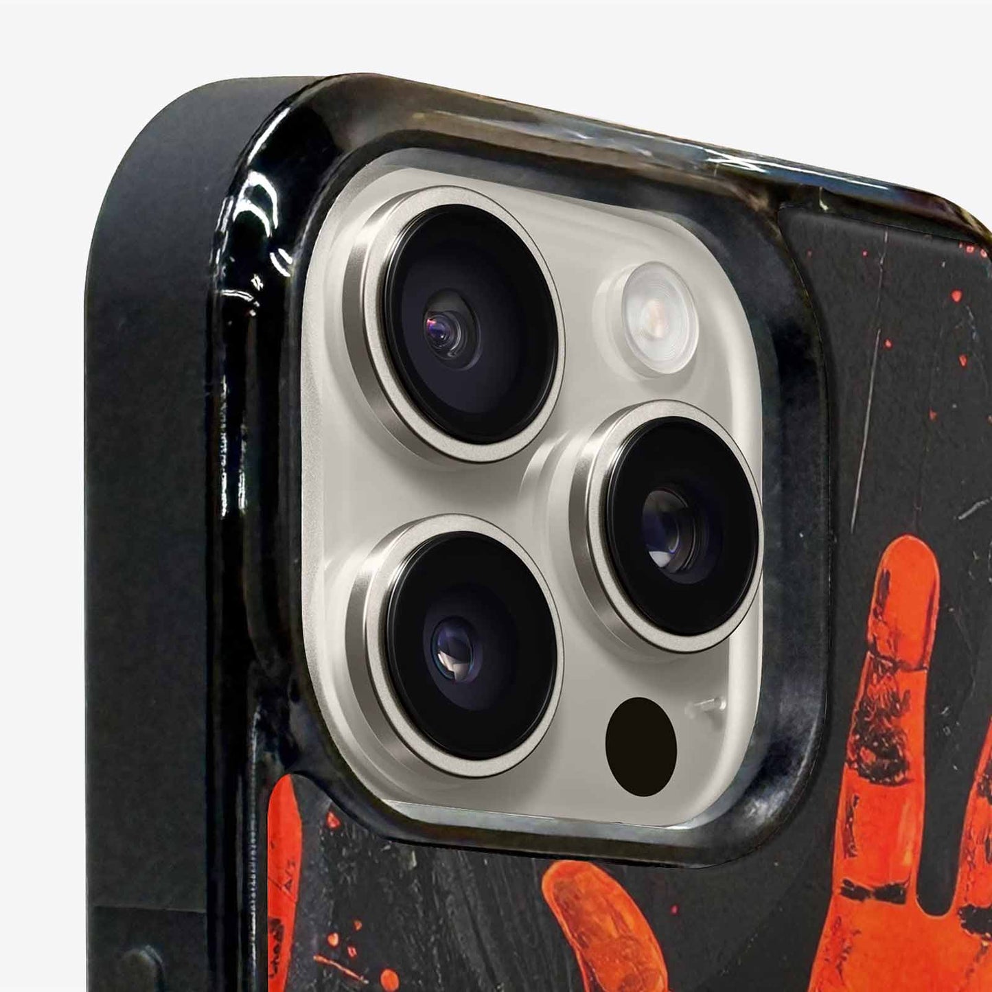 iPhone 16 Pro Case — Splatter Paint Art Hand Prints Black, Customized Protective Case