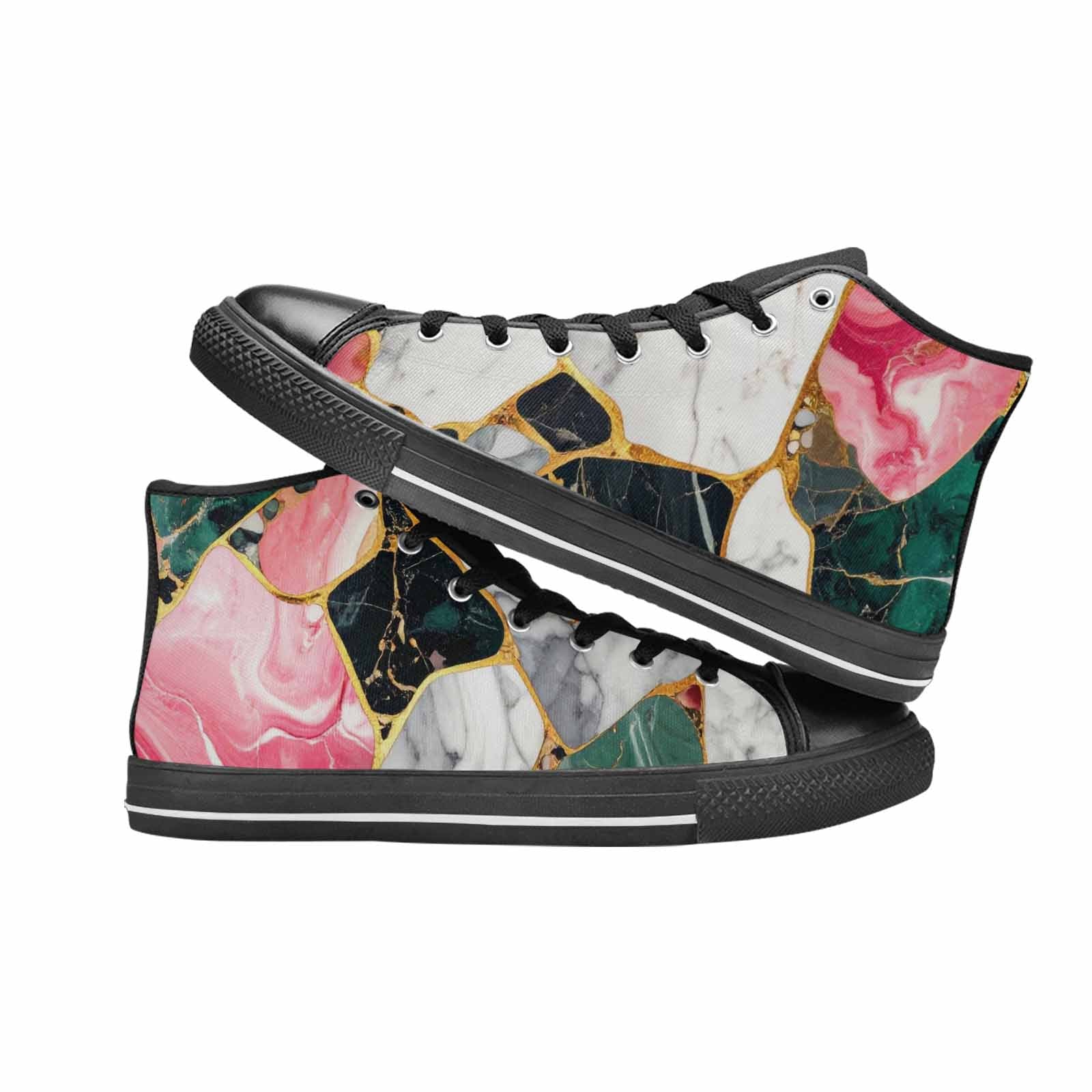 WOMEN'S Marble Stone Texture High Top Canvas Dark Academia Shoes