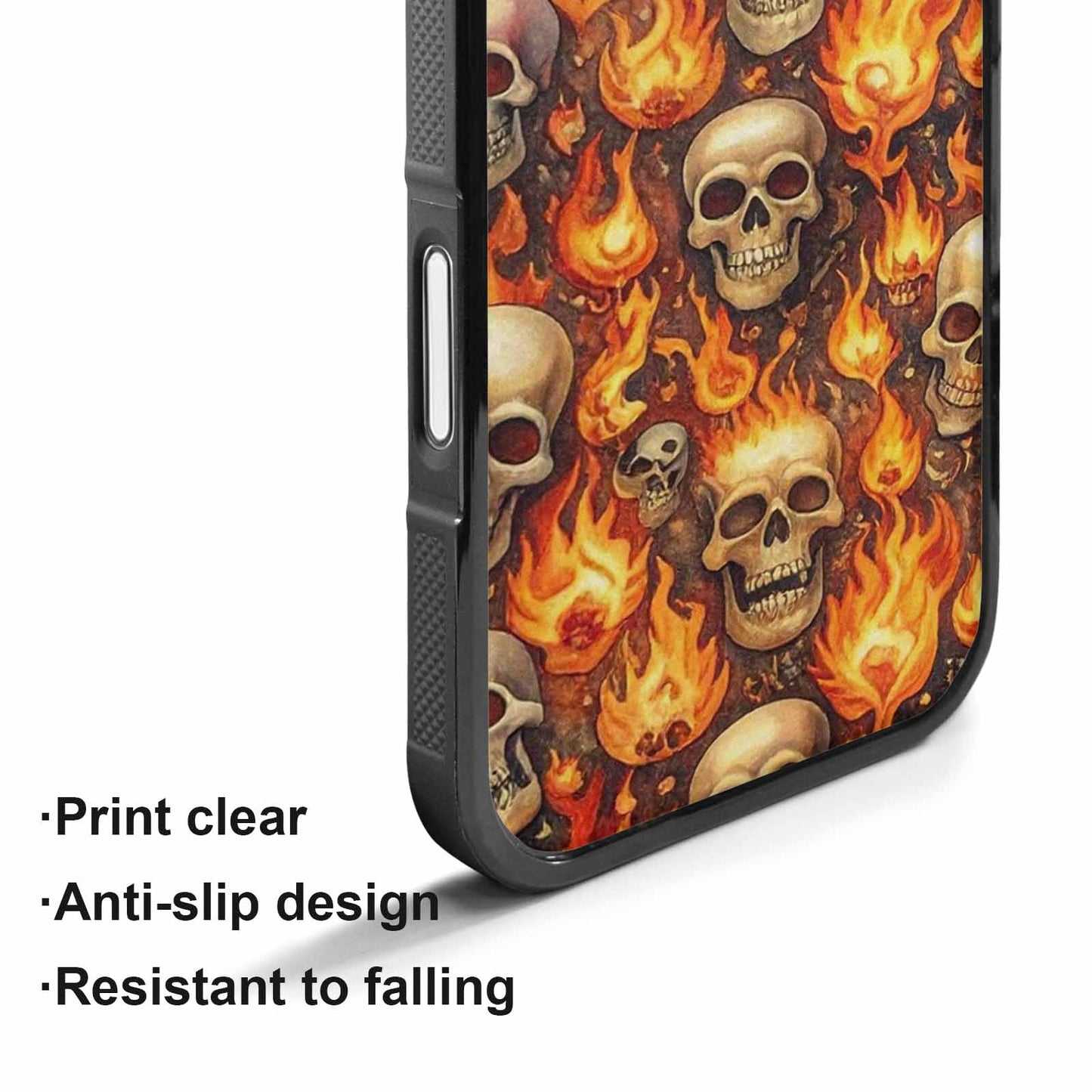 iPhone 17 Case — Skulls Flaming Skulls Small Gothic Skulls, Unique Phone Case Design