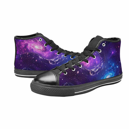 MEN'S Galaxy Snake Print High Top Canvas Cottagecore Custom Shoes