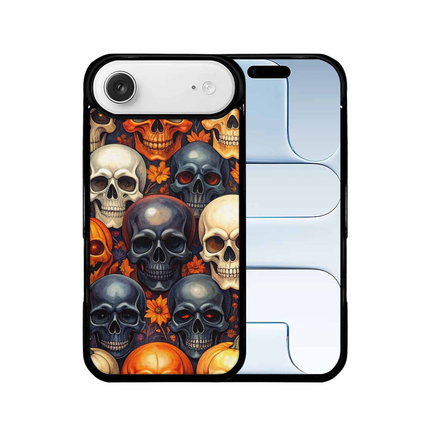 iPhone 17 Air Case — Skulls Halloween Orange Black Small Gothic, Custom Print Case Cover