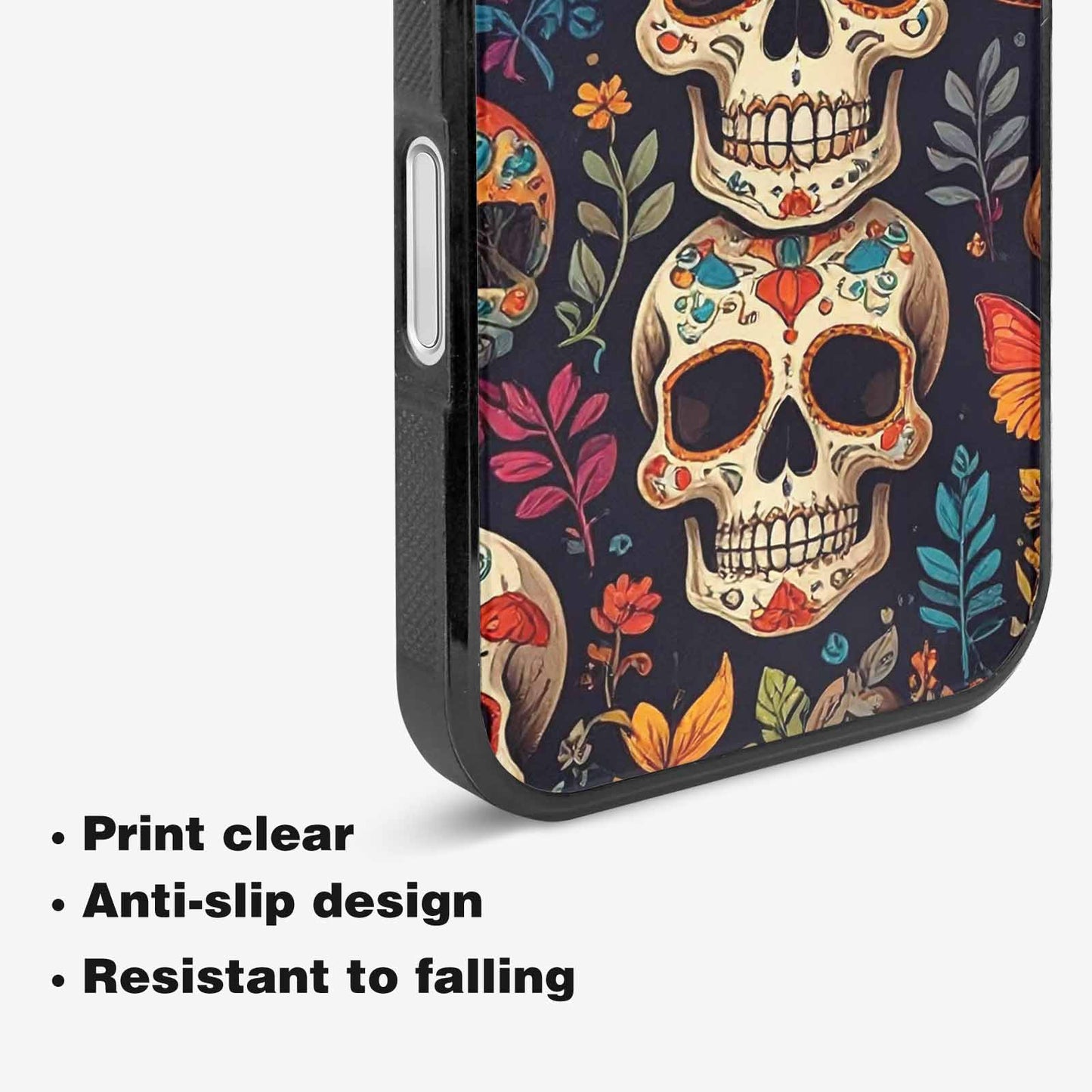 iPhone 16 Plus Case — Mushrooms And Skulls, Custom Made Phone Cover