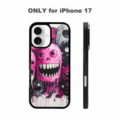 iPhone 17 Case — Black &amp; Pink Ink Cartoon Cute, Original Design Phone Case