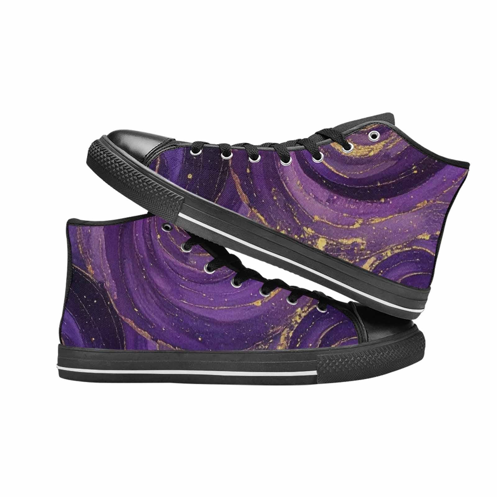 WOMEN'S Starry Night Nebula Brushstroke High Top Canvas Wallpaper Art Shoes