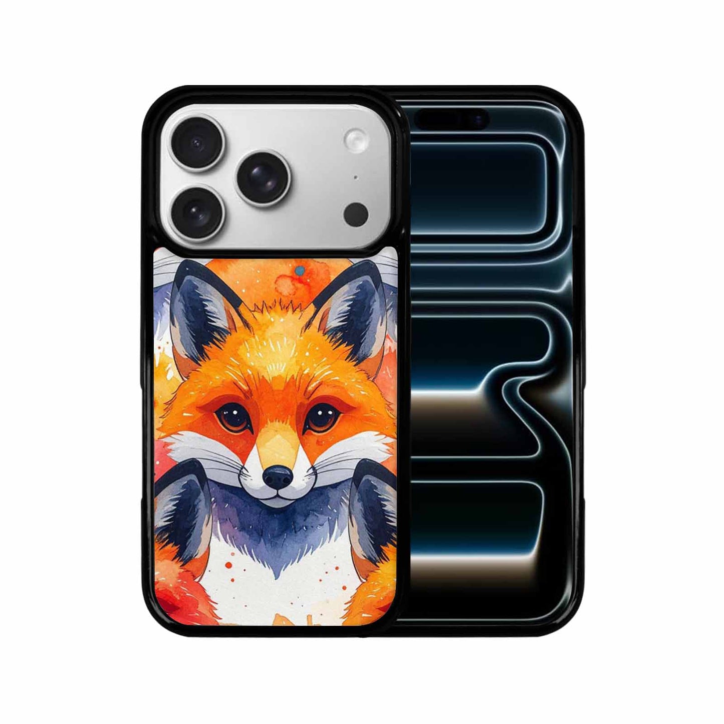 iPhone 17 Pro Case — Watercolor Kawaii Fox Faces Watercolor Abstract, Custom Phone Case