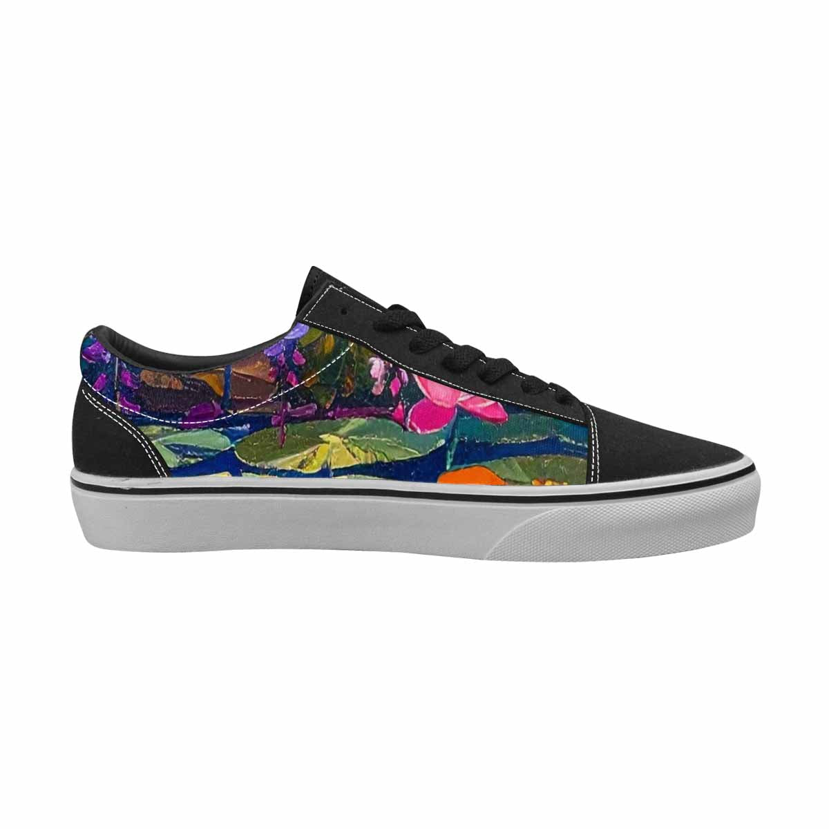 WOMEN'S Full Color Vibrant Monet Lace-Up Canvas Melting Art Custom Sneakers