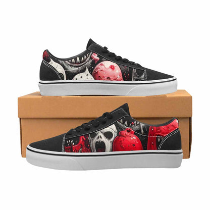 WOMEN'S Ice Cream Monsters (black Lace-Up Canvas Surreal Custom Shoes