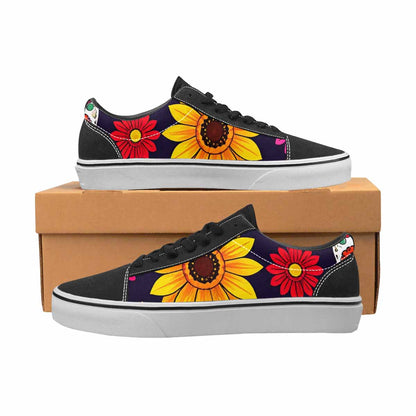 WOMEN'S Sunflowers And Skulls Canvas Lace-Up Dreamcore Shoes
