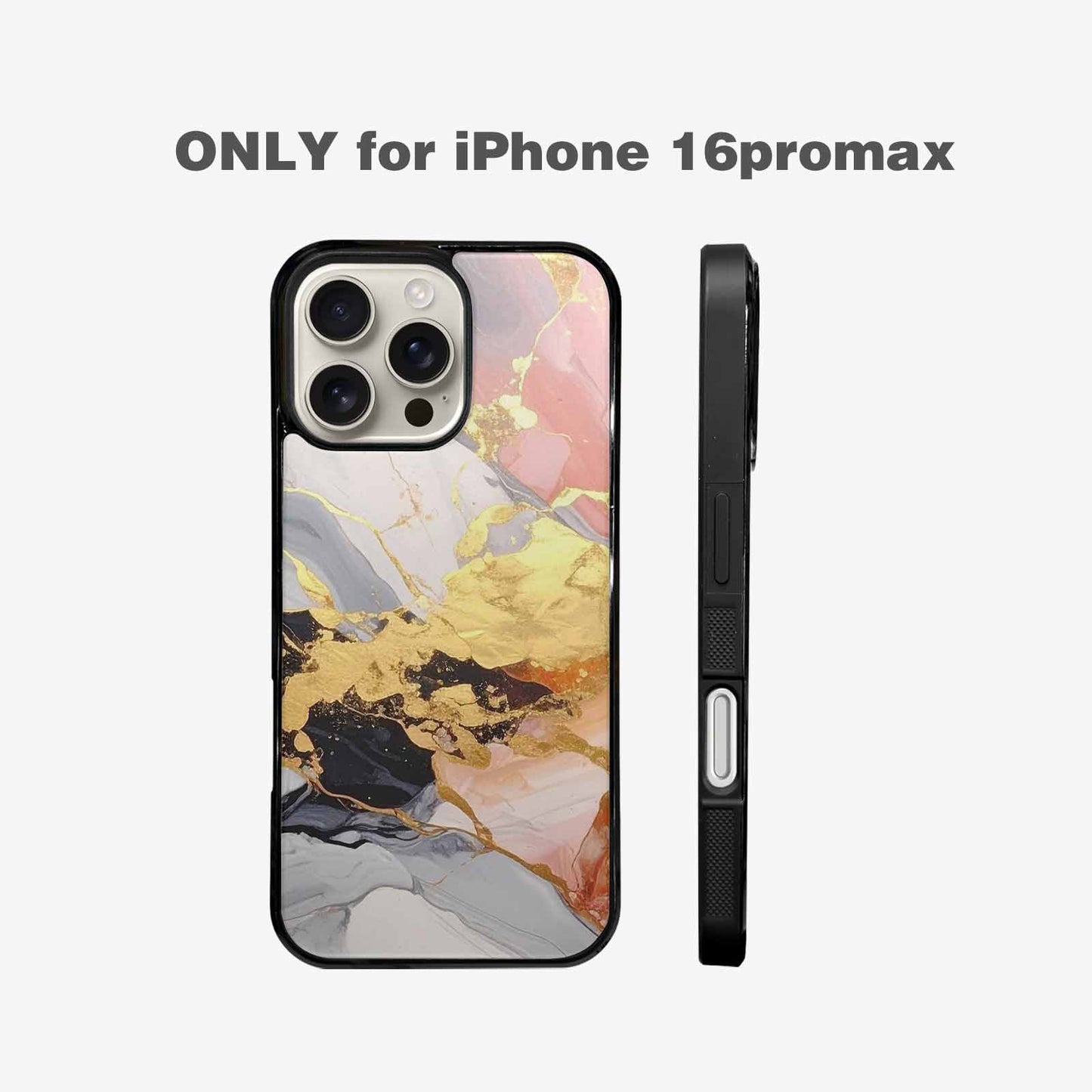 iPhone 16 Pro Max Case — Marble Vein Marble Veins Pattern Hundreds, Custom Print Case Cover