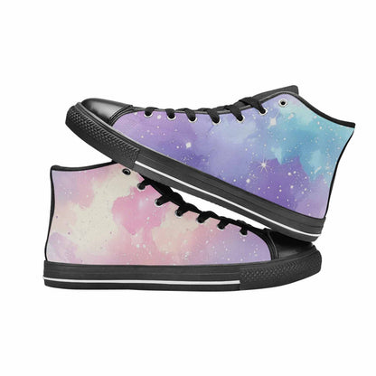 WOMEN'S Galaxy Art - High Top Canvas Grunge Custom Sneakers