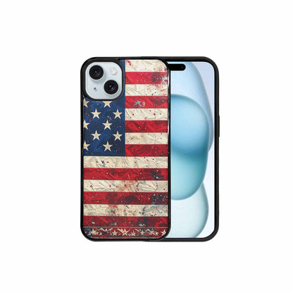 iPhone 15 Plus Case — American Flag Stars And Stripes Motif, Personalized Phone Case