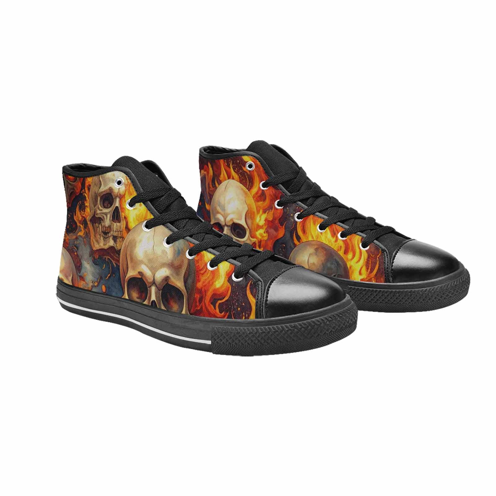 MEN'S Skulls - Flaming High Top Canvas Dark Academia Sneakers