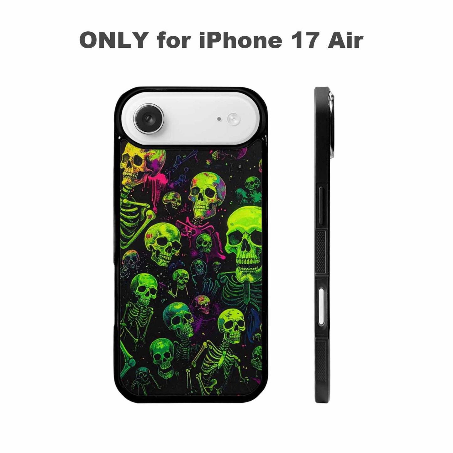 iPhone 17 Air Case — Skeletons Neon Green Glow Skeletons Original, Custom Art Phone Cover