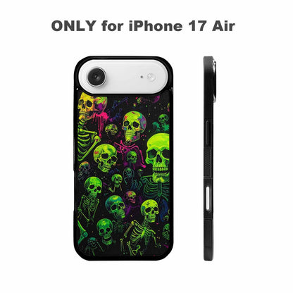 iPhone 17 Air Case — Skeletons Neon Green Glow Skeletons Original, Custom Art Phone Cover