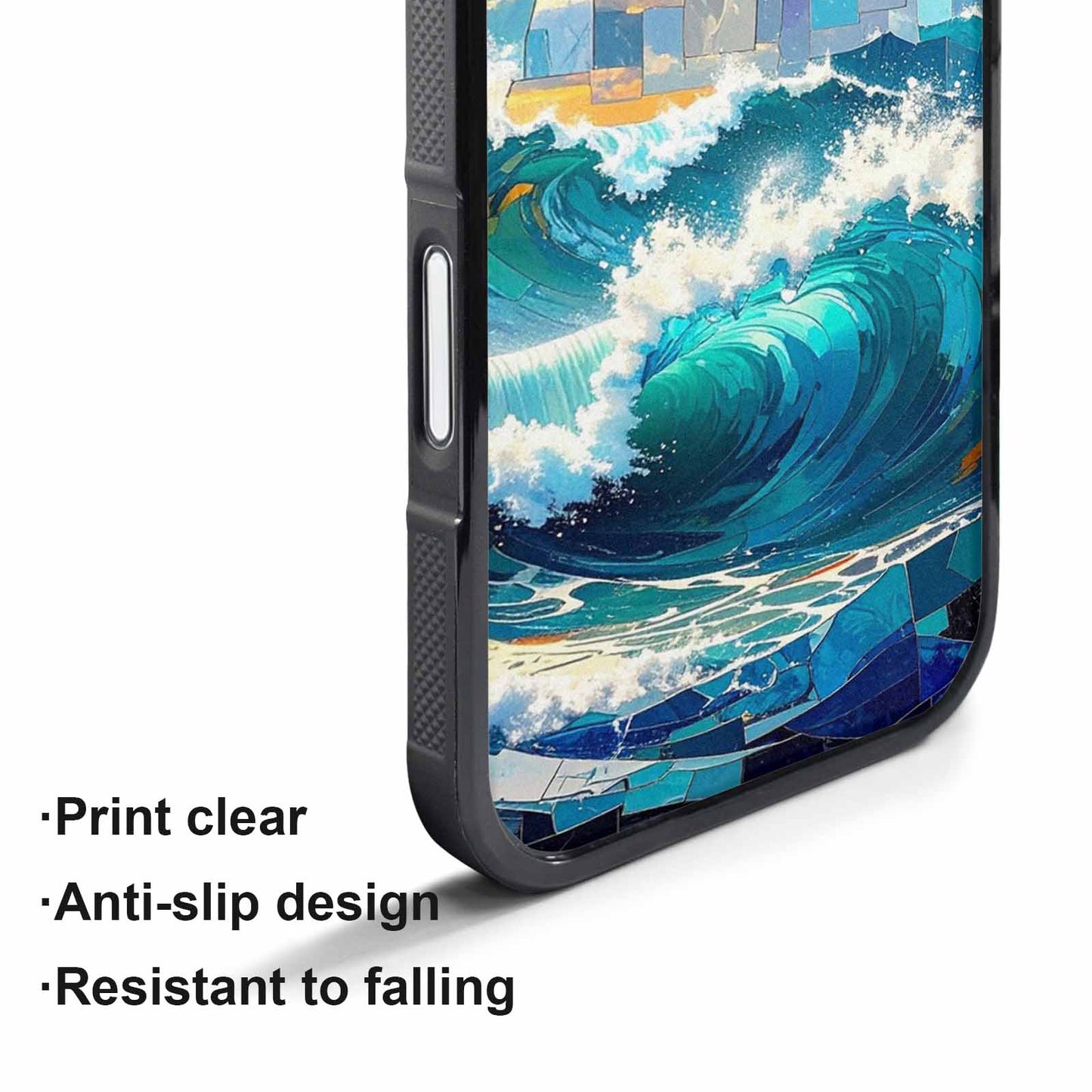 iPhone 17 Pro Max Case — Wave Crest Splash Wave Watercolor Abstract, Custom Made Phone Cover