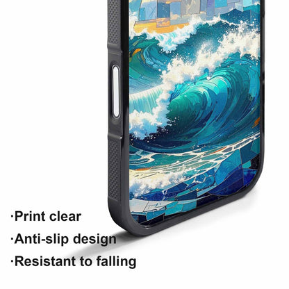 iPhone 17 Pro Max Case — Wave Crest Splash Wave Watercolor Abstract, Custom Made Phone Cover