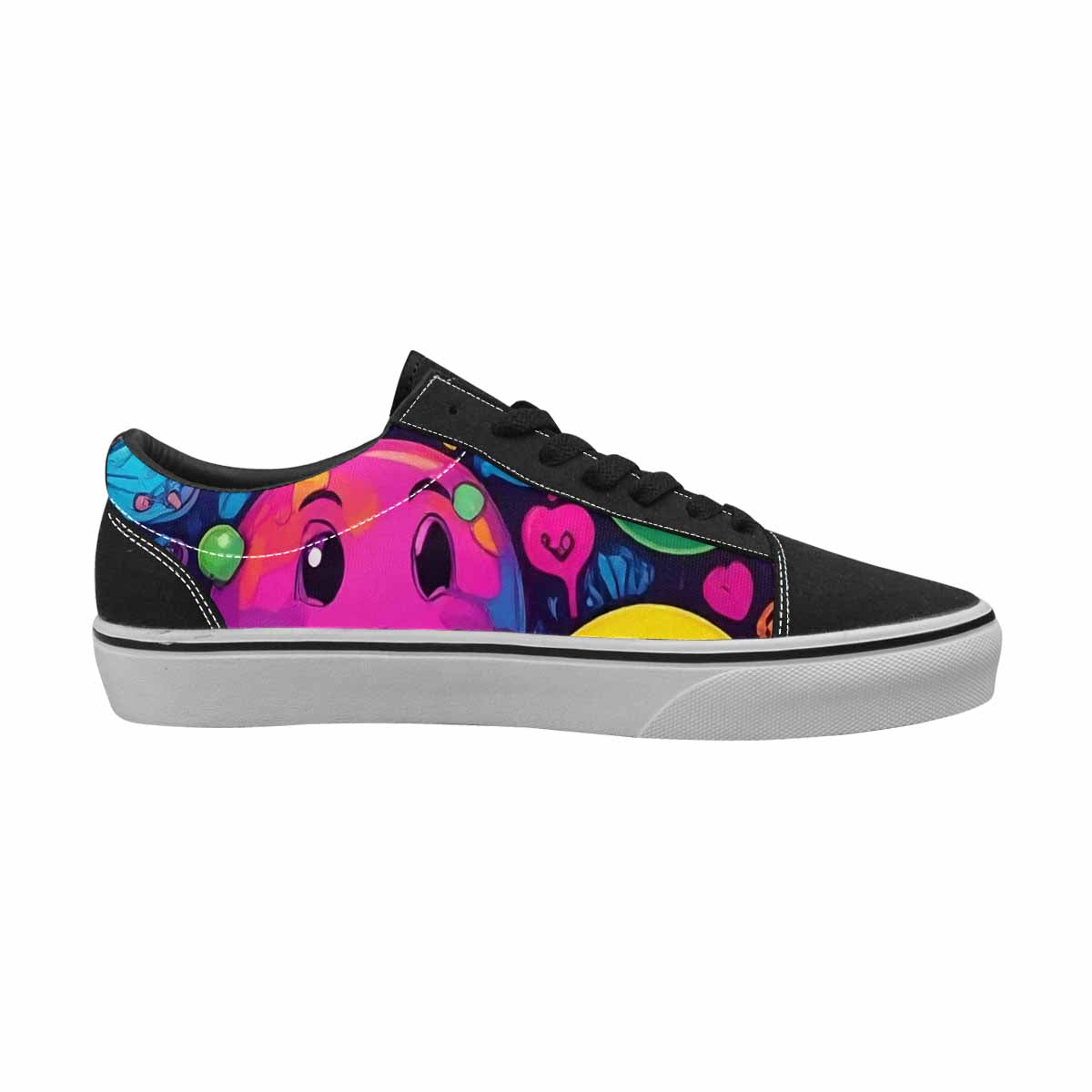 MEN'S Yellow Smiley Face Canvas Lace-Up Surreal Sneakers