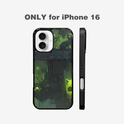 iPhone 16 Case — Toxic Melting Skeleton Cats Small Toxic, Custom Art Phone Cover