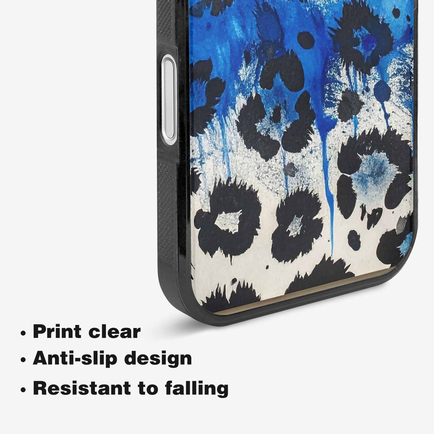 iPhone 16 Plus Case — Animal Print Black Blue Ink Animal, Custom Art Phone Cover