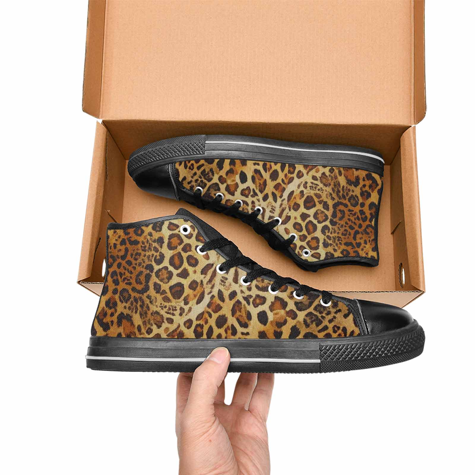 WOMEN'S Animal Print High Top Canvas Neon Fantasy Custom Shoes