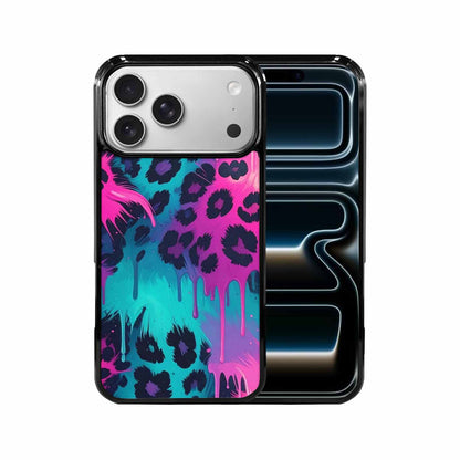iPhone 17 Pro Max Case — Leopard Melting Neon Animal Print, Unique Phone Case Design