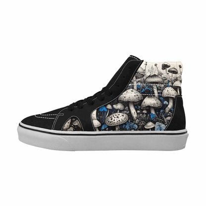 MEN'S Mushrooms (general) High Top Canvas Kaleidoscope Sneakers