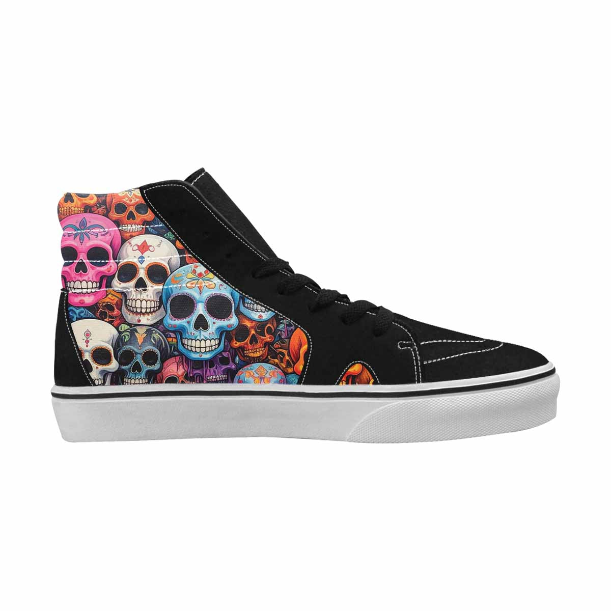 MEN'S Skulls (general) High Top Canvas Melting Art Sneakers