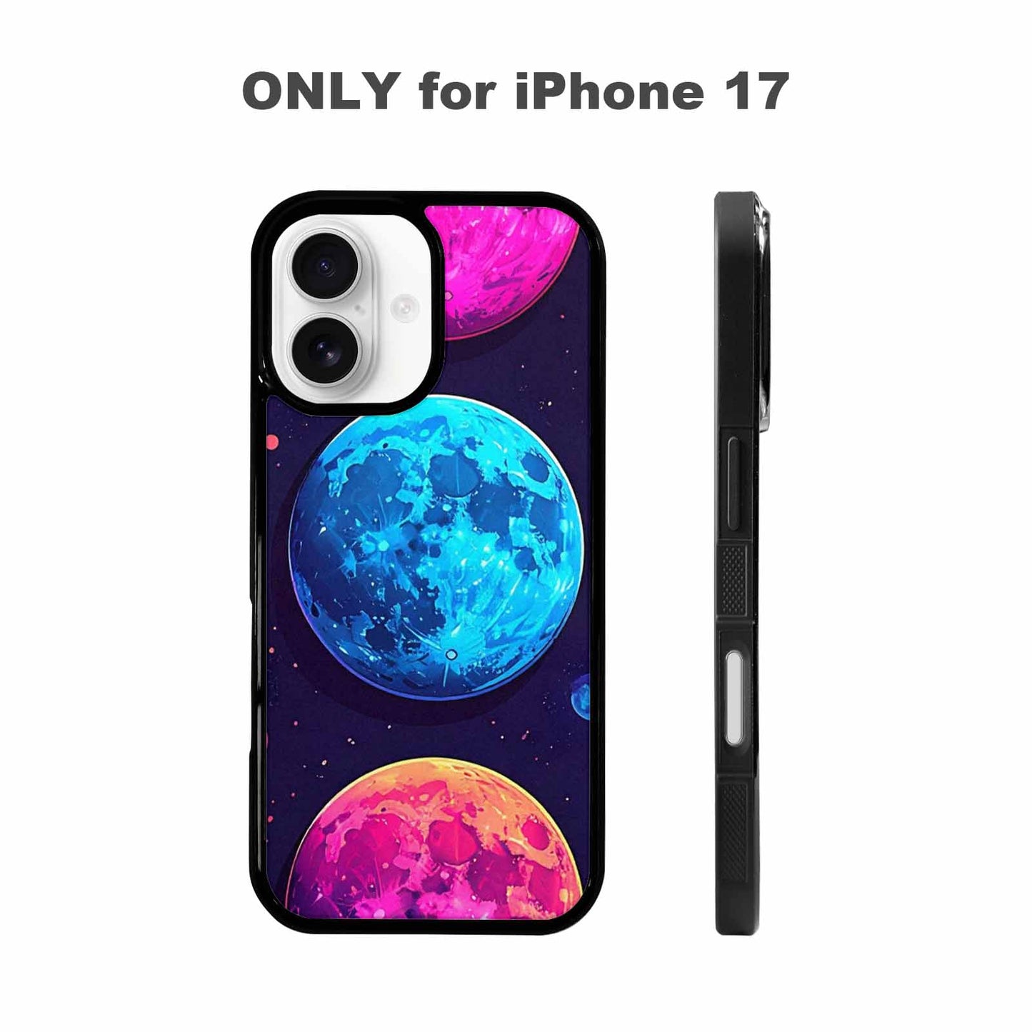 iPhone 17 Case — Neon Winter Moon Cartoon Cute, Custom Art Phone Cover