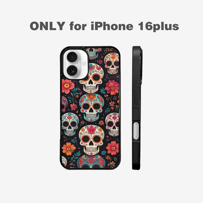 iPhone 16 Plus Case — Dia De Los Muertos Sugar Skull, Original Design Phone Case