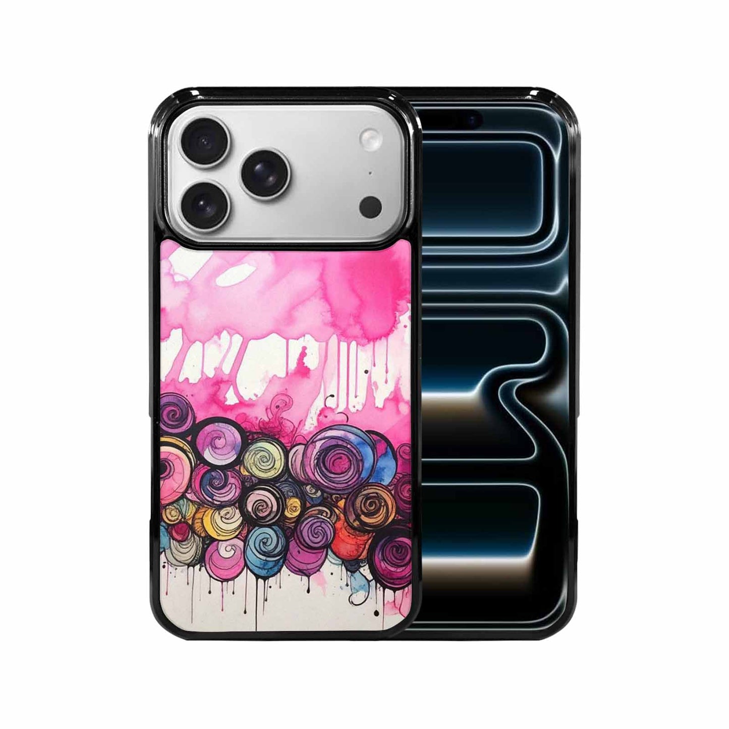 iPhone 17 Pro Max Case — Tie Dye Swirls Black Tie Dye, Custom Phone Case