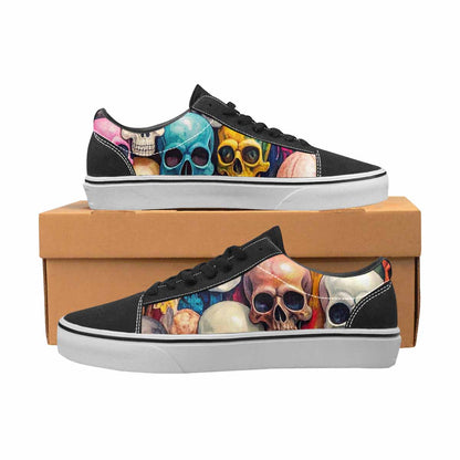 WOMEN'S Skulls  Marble Skulls Lace-Up Canvas Neon Fantasy Shoes