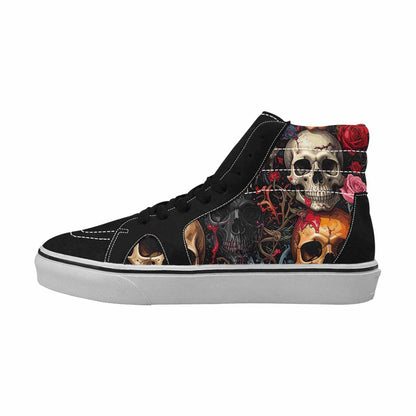 MEN'S Skulls Roses Melting Skulls High Top Canvas Vibrant Chaos Custom Sneakers