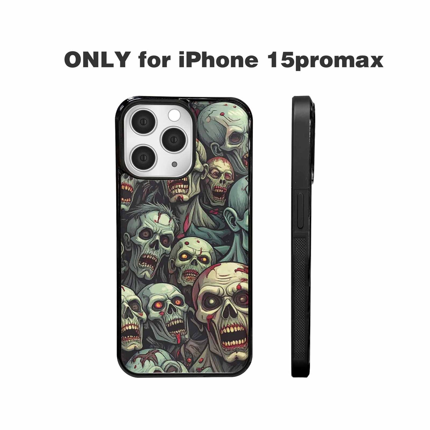 iPhone 15 Pro Max Case — Zombie Head Pattern Hundreds Of Small, Custom Designed Case Cover