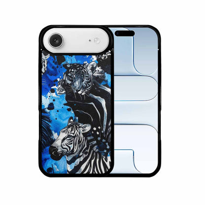 iPhone 17 Air Case — Animal Print Black Blue Ink Animal, Customized Protective Case