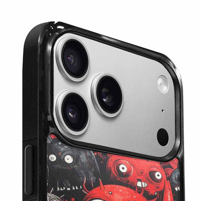 iPhone 17 Pro Max Case — Black &amp; Red Ink Cartoon Cute, Custom Print Case Cover