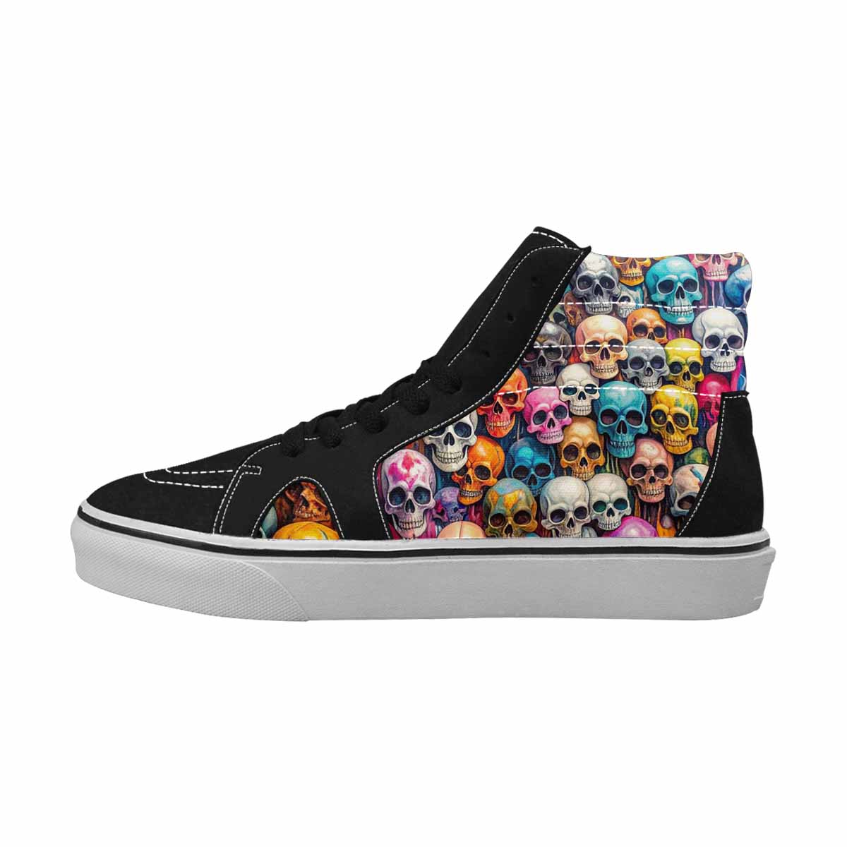 MEN'S Skulls  Marble Skulls High Top Canvas Neon Fantasy Custom Shoes