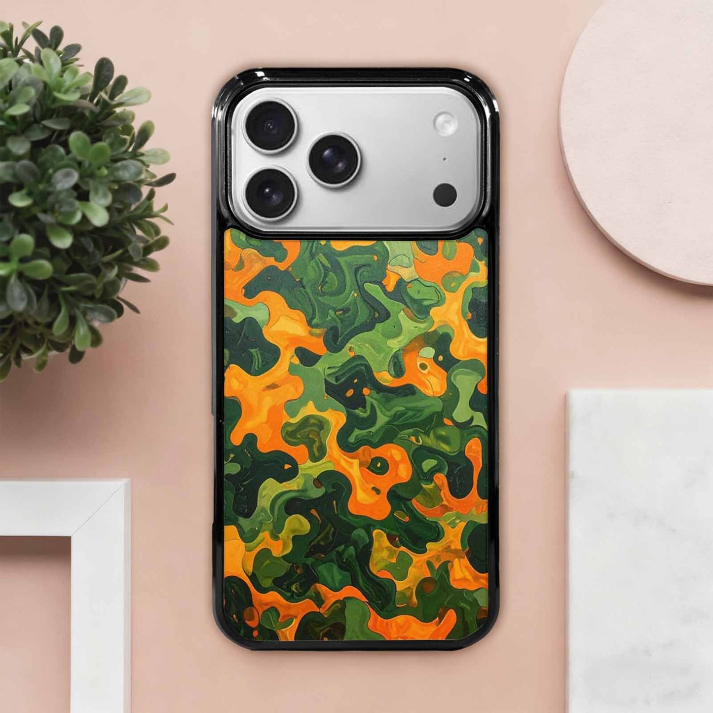 iPhone 17 Pro Max Case — Small Military Camouflage Blotch Camo, Custom Printed Phone Case
