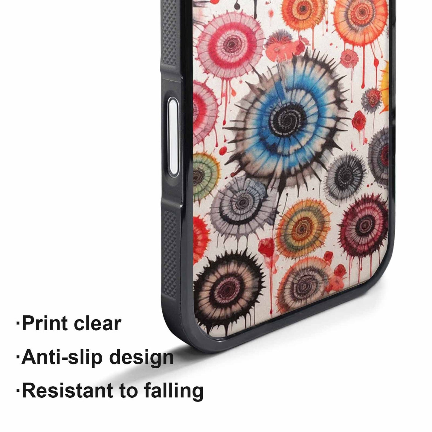 iPhone 17 Air Case — Tie Dye Swirls Black Red Tie, Custom Designed Case Cover