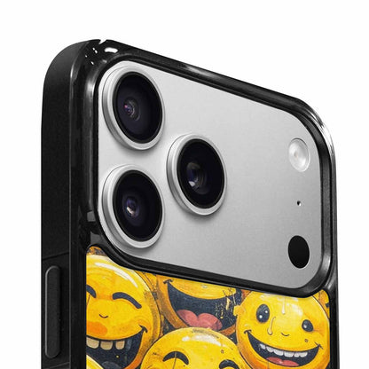 iPhone 17 Pro Max Case — Melting Moon Smiley Yellow Original Art, Custom Phone Case