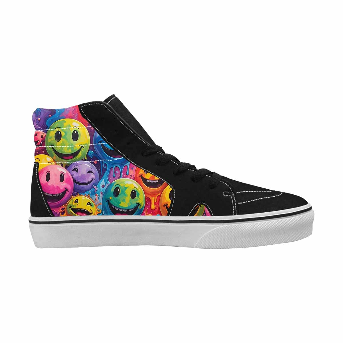 MEN'S Smiley Facessmiley Faces  High Top Canvas Surreal Custom Shoes