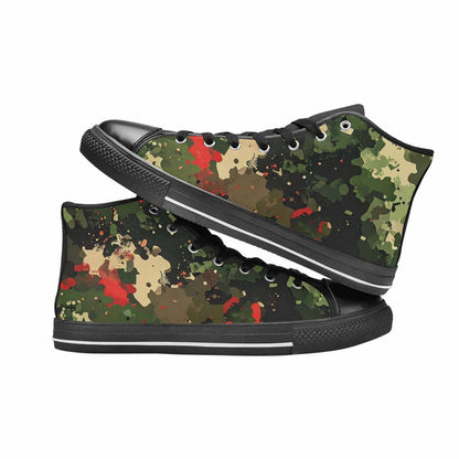 MEN'S Military Camouflage Blotch High Top Canvas Grunge Custom Sneakers