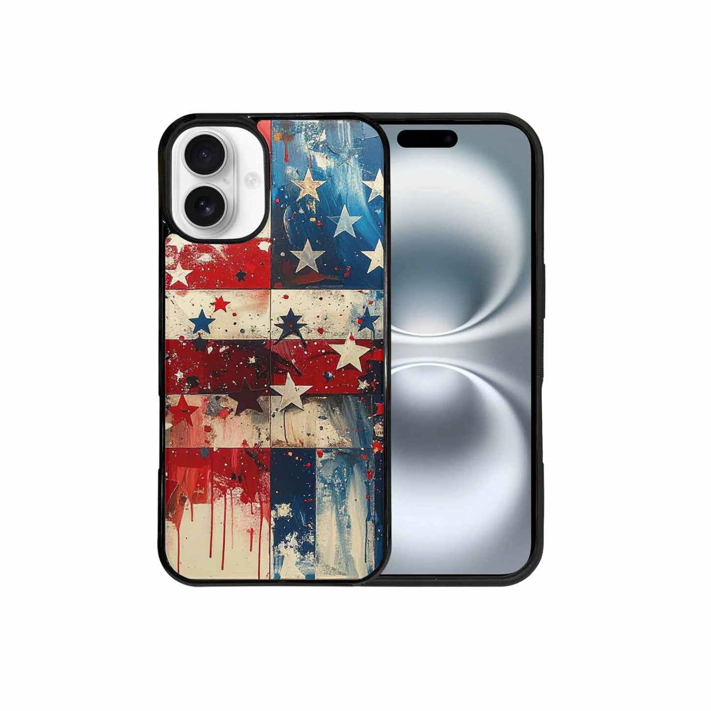 iPhone 16 Plus Case — Patriotic Stars And Stripes American Stars, Unique Phone Case Design