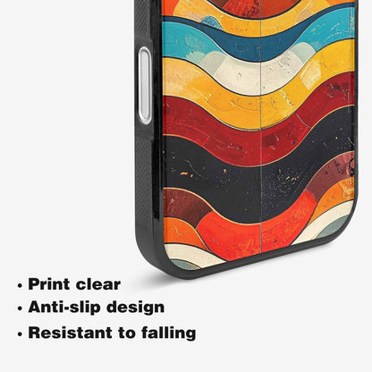 iPhone 16 Case — Retro Wave Scallop Stripe Small Wavy, Custom Print Case Cover