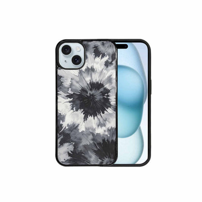 iPhone 15 Plus Case — Tie Dye Black And Gray Blended, Custom Art Phone Cover
